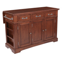 OSP Home Furnishings BP-4202-947DL Country Kitchen Large Kitchen Island in Vintage Oak Finish and Top with Drop Leaf